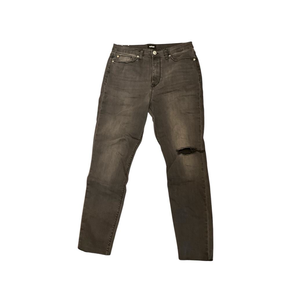 Hudson Womens Blaire Super Skinny Jeans High Rise Ripped Denim Black Size 31 NWT